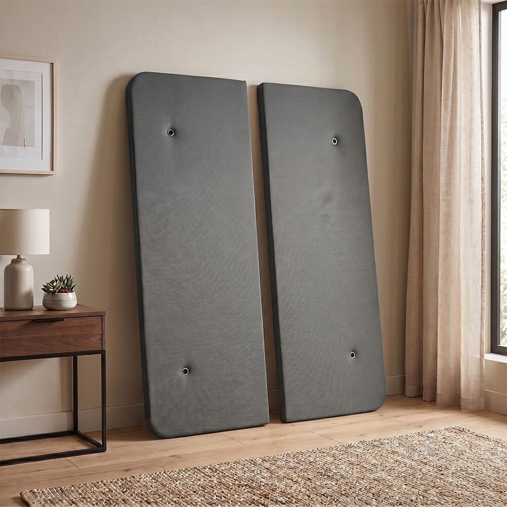 Ventadecolchones - Base Tapizada Drago con Aireadores | Sin Patas | Color 3D Gris | Medida 135 x 190 cm (2 uds. 67,5 x 190 + uniones)