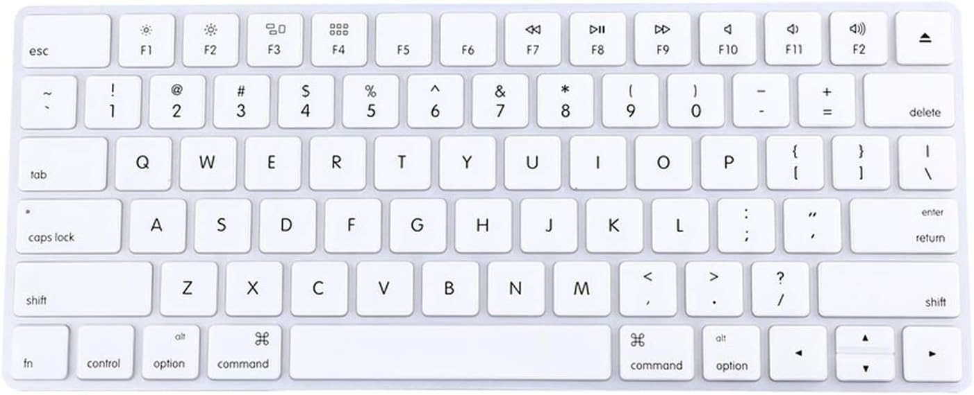 US English Layout Silicone Wireless Keyboard Cover For New Magic Keyboard Release In MLA22LL/A Keypad Skin Stickers,White 13.3/13 inch