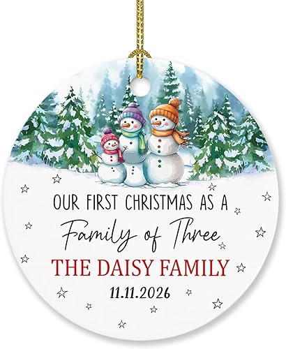 Miniatura 11 de Adorno de Navidad personalizado para la primera familia de renos, nuestra primera Navidad como familia de cuatro adornos, familia de 4 adornos