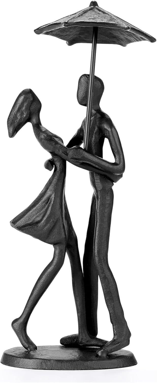 Sculptures Home Decor Couple Statue - Hand Crafted Sculptures for Living Room Romantic Figurines for Couple Metal Sculpture Art,Passionate Love Ornament for Valentines