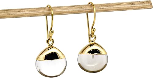 Miniatura 68 de Gempires - Pendiente de gancho de pera natural, pendiente de meditación, joyería hecha a mano, regalo para ella