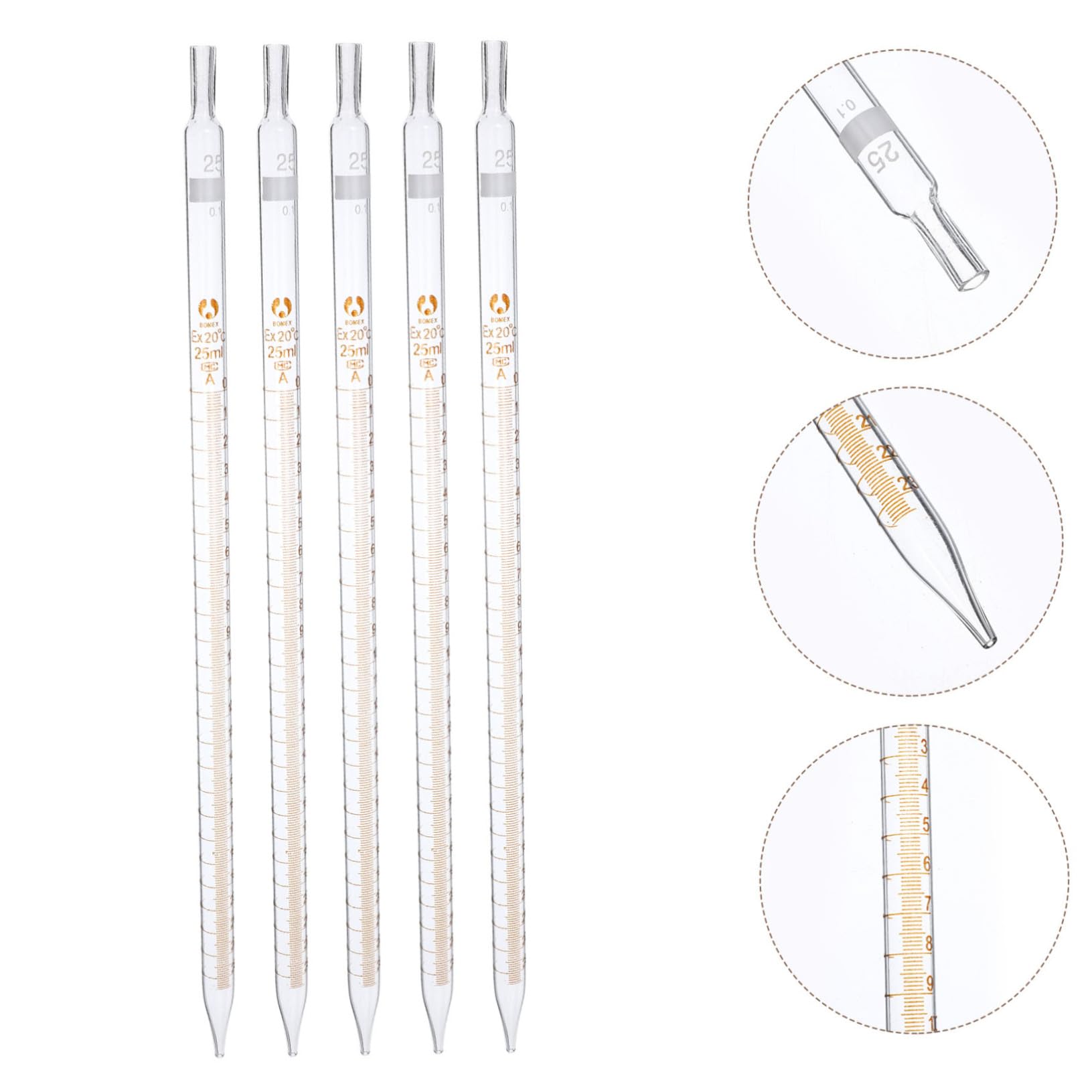 Ciieeo 20 Pipetas de Vidrio Escala, Goteros Graduados para Laboratorio y Cocina