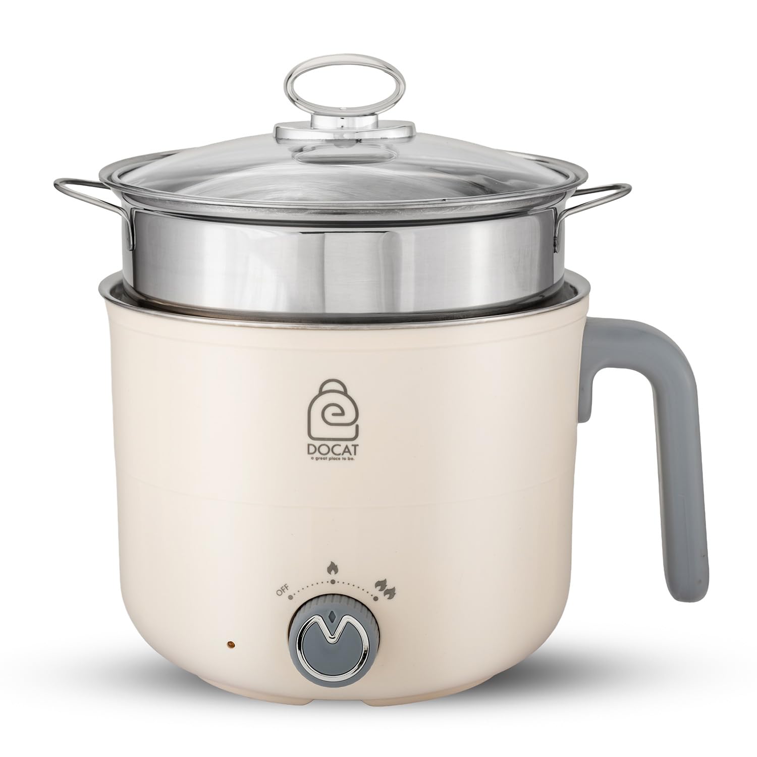 DOCAT Multi Cook Electric Kettle with Steamer 1.2 Liters Stainless Steel Non-stick Inner Pot, Adjustable Power Mode, Wide Mouth, Ideal for Boiling Milk, Tea, Coffee, Eggs & Steaming Veggies, 600 Watts DOCAT Multi Cook Electric Kettle with Steamer 1.2 Liters Stainless Steel Non-stick Inner Pot, Adjustable Power Mode, Wide Mouth, Ideal for Boiling Milk, Tea, Coffee, Eggs & Steaming Veggies, 600 Watts