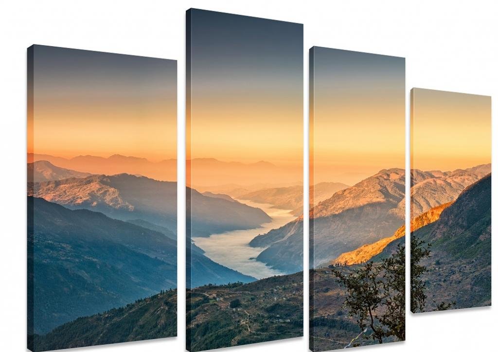 Art_depot_outlet Split Panel Canvas Art Kathmandu Valley Nepal Mountains Sunset Everest Himalaya