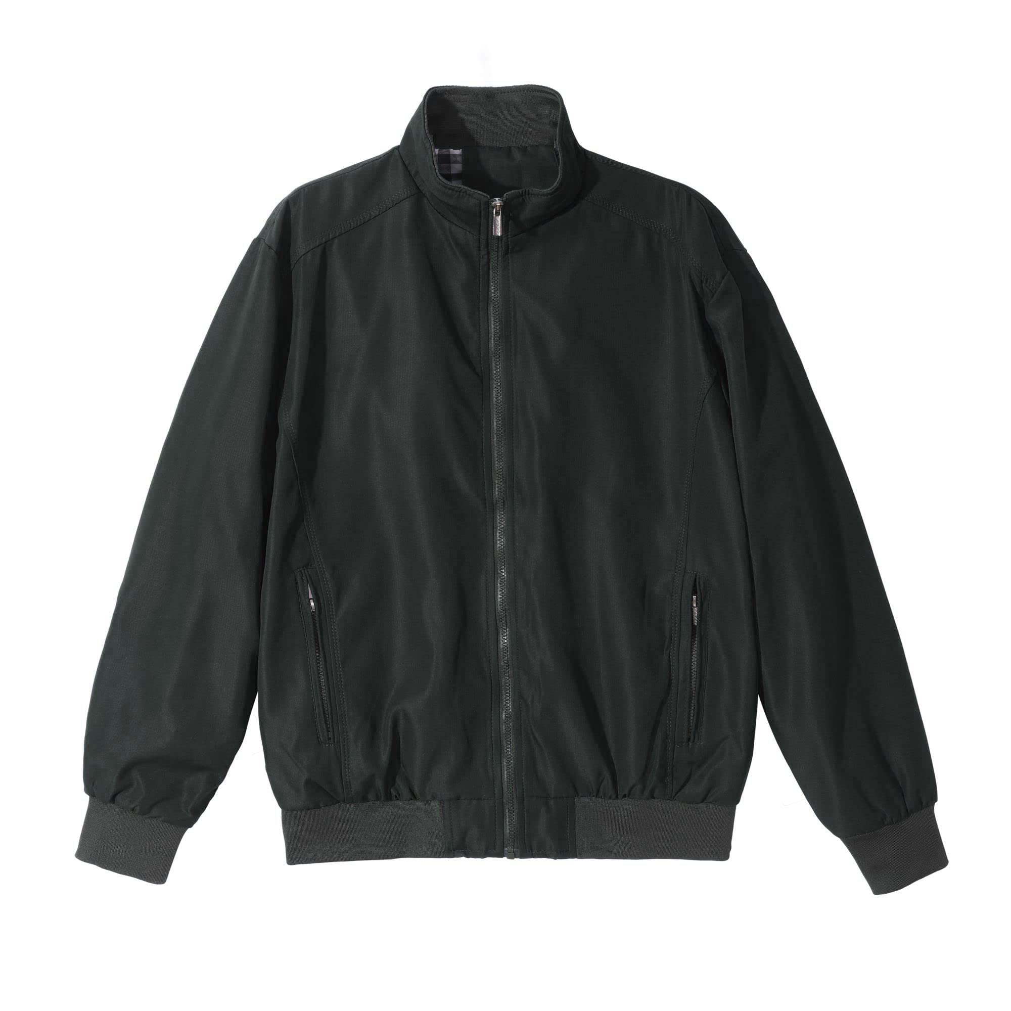 Vivimeng Men's Jackets Coat Stand Collar Bomber Jackets Casual Lightweight Windbreaker Zipper Active Long Sleeve Outwear