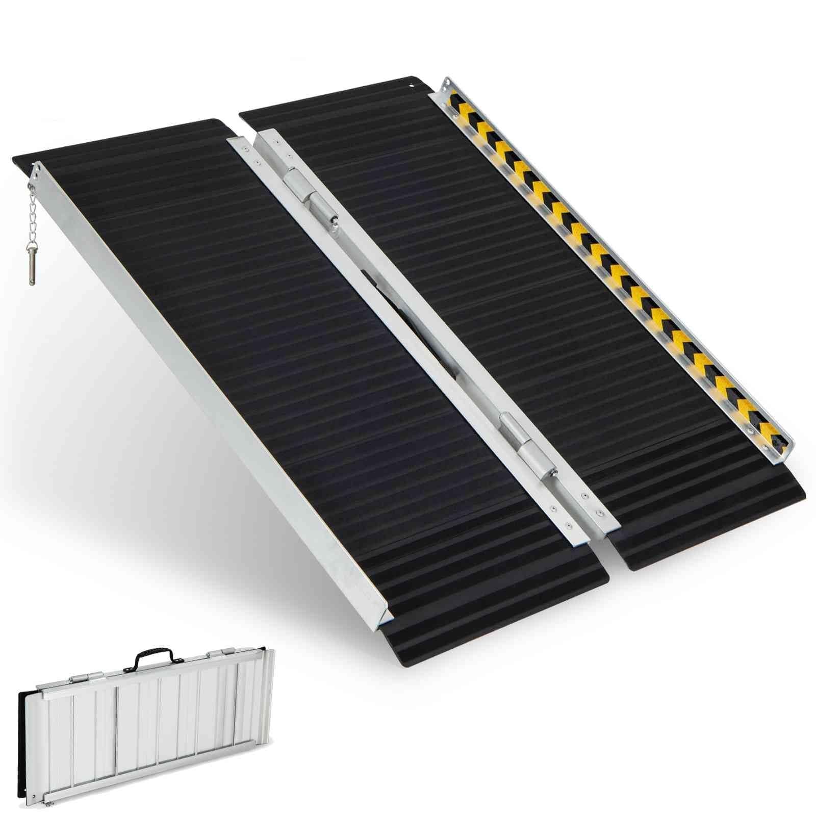 Rampa De Escalada Auxiliar Móvil For Silla De Ruedas De 3 Pies/4 Pies/5 Pies/6 Pies, Rampa De Umbral De Aluminio Portátil Con Placa De Transición, Rampas Telescópicas For Scooter De Movilidad For Esca