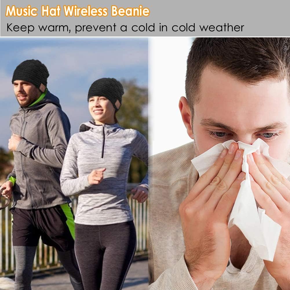 Bluetooth Beanie For Women Men Wireless Hat with Headphones Music Winter Hats Smart Beanies Headset Warm Musical Headphone with Built-in Mic Handsfree for Skiing Skateboarding Jogging Boys Girls - Image 4