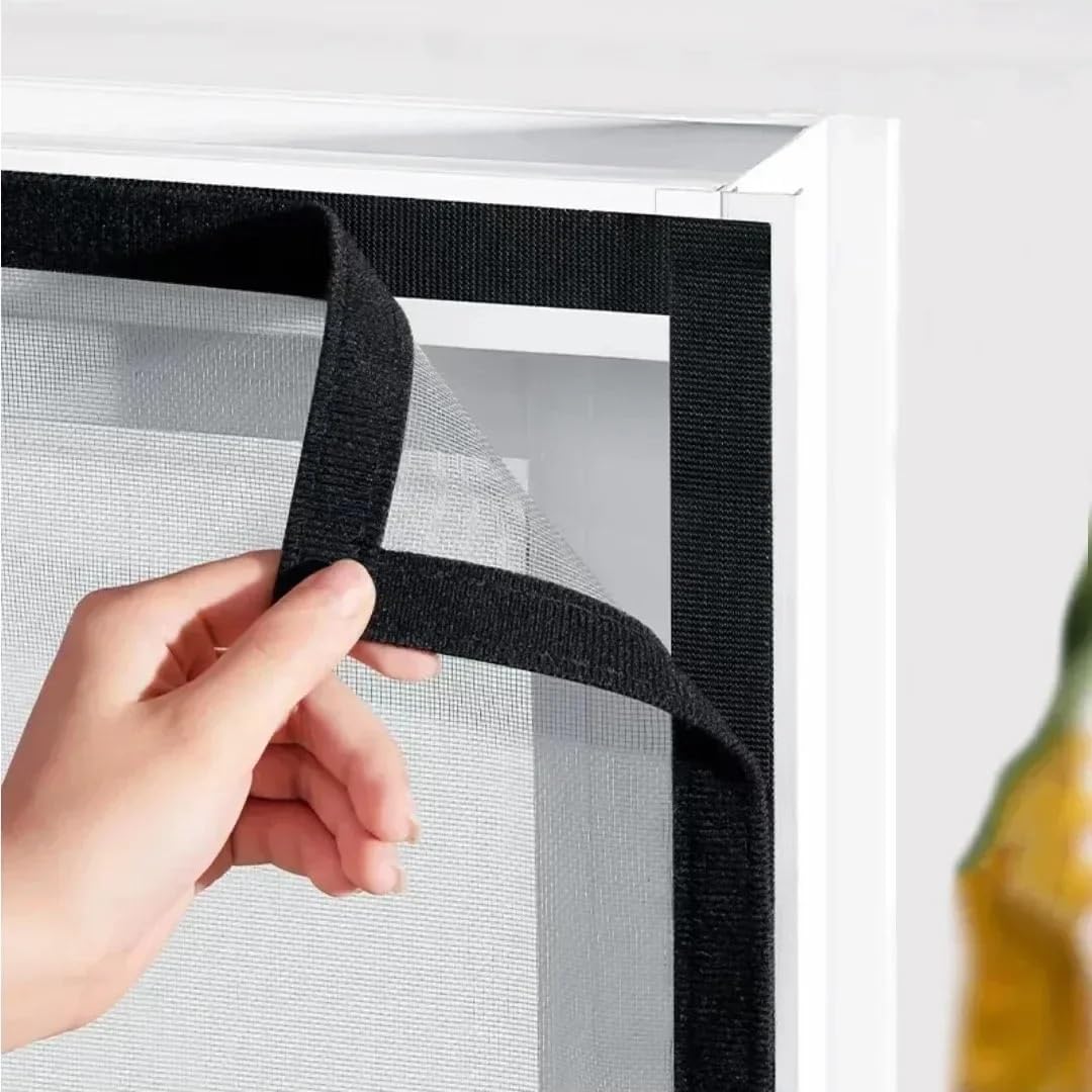 1 Stück Selbstklebender schwarzer Anti-Mücken-Fenstergitter, Mesh-Moskito-Bildschirm, Anti-Insekten-Luft-Tüll(Black 160cm,280cm)