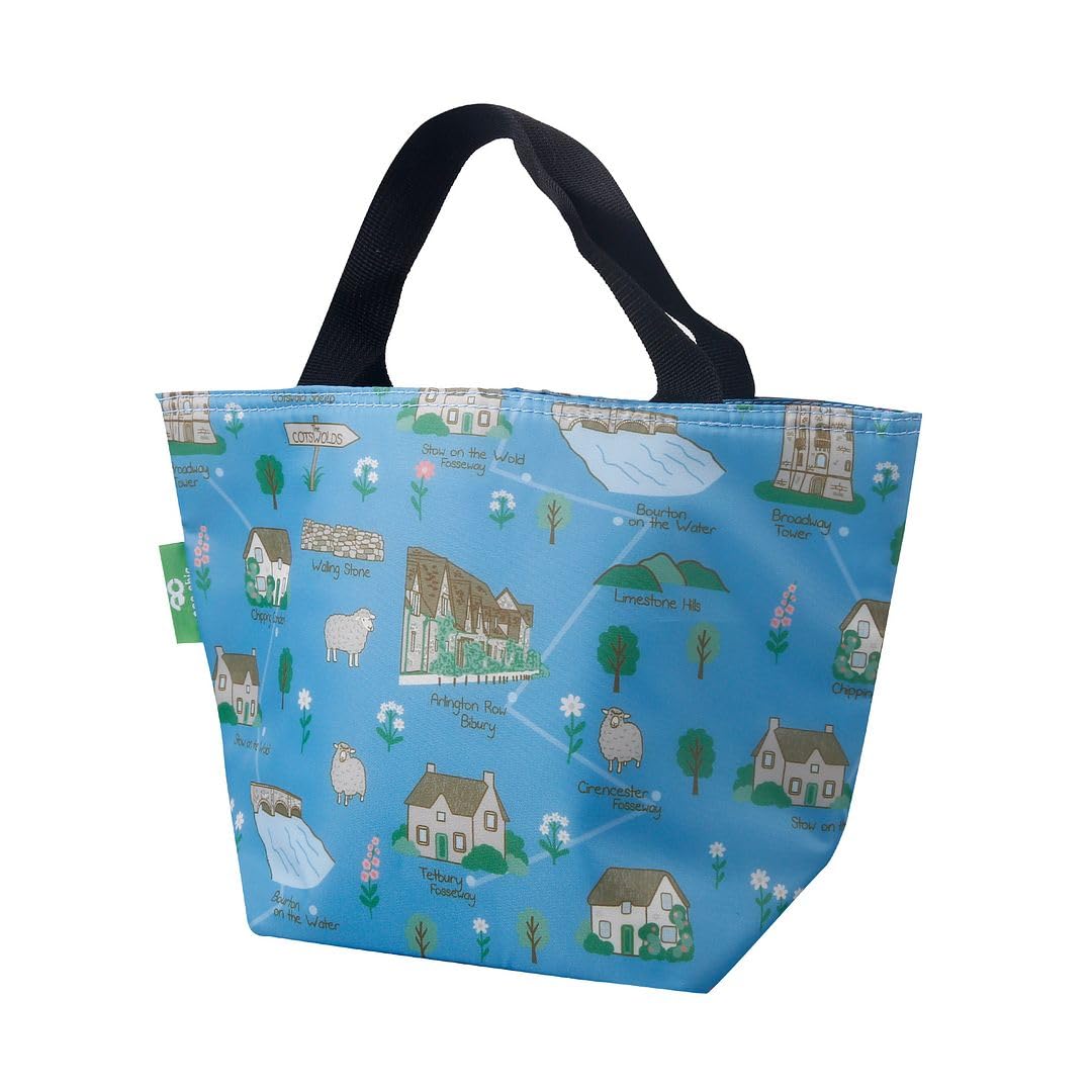 ECO CHIC Lightweight Foldable Insulated Lunch Bag Water Resistant Cooler Bag (Cotswolds Blue) โ image 1