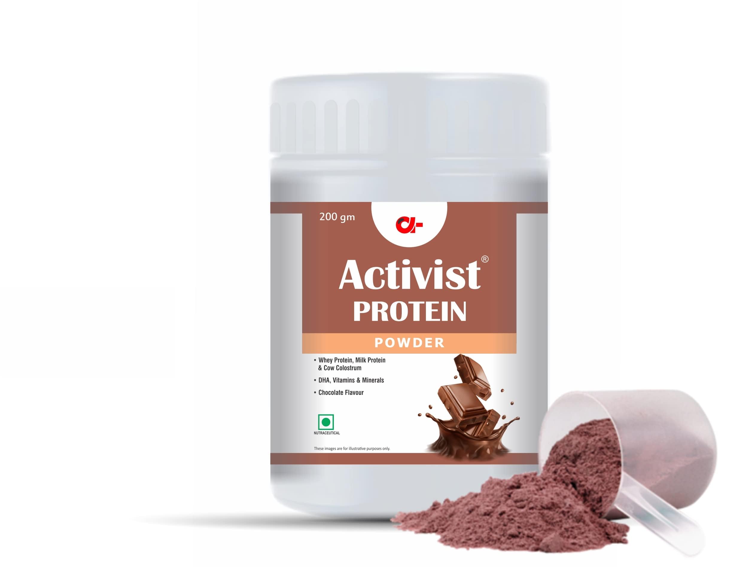 Activist - Protein Powder Helps Build | Supplement for help in Muscle Growth | Protein Powder Supplement (Chocolate 200g) New