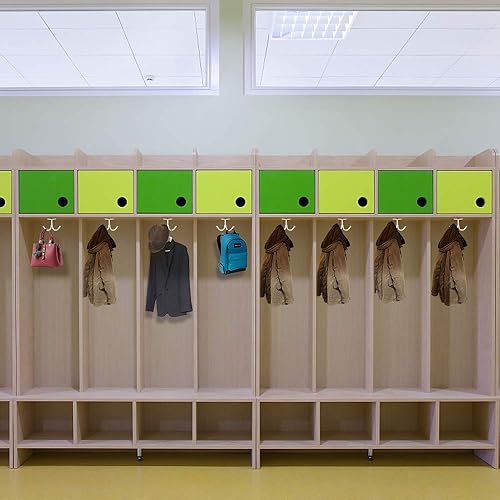 Miniatura 2 de Picowe Juego de 6 ganchos de techo de doble clavija debajo del estante, ganchos para abrigos, toallas de baño, dormitorio, gancho para colgar gorra