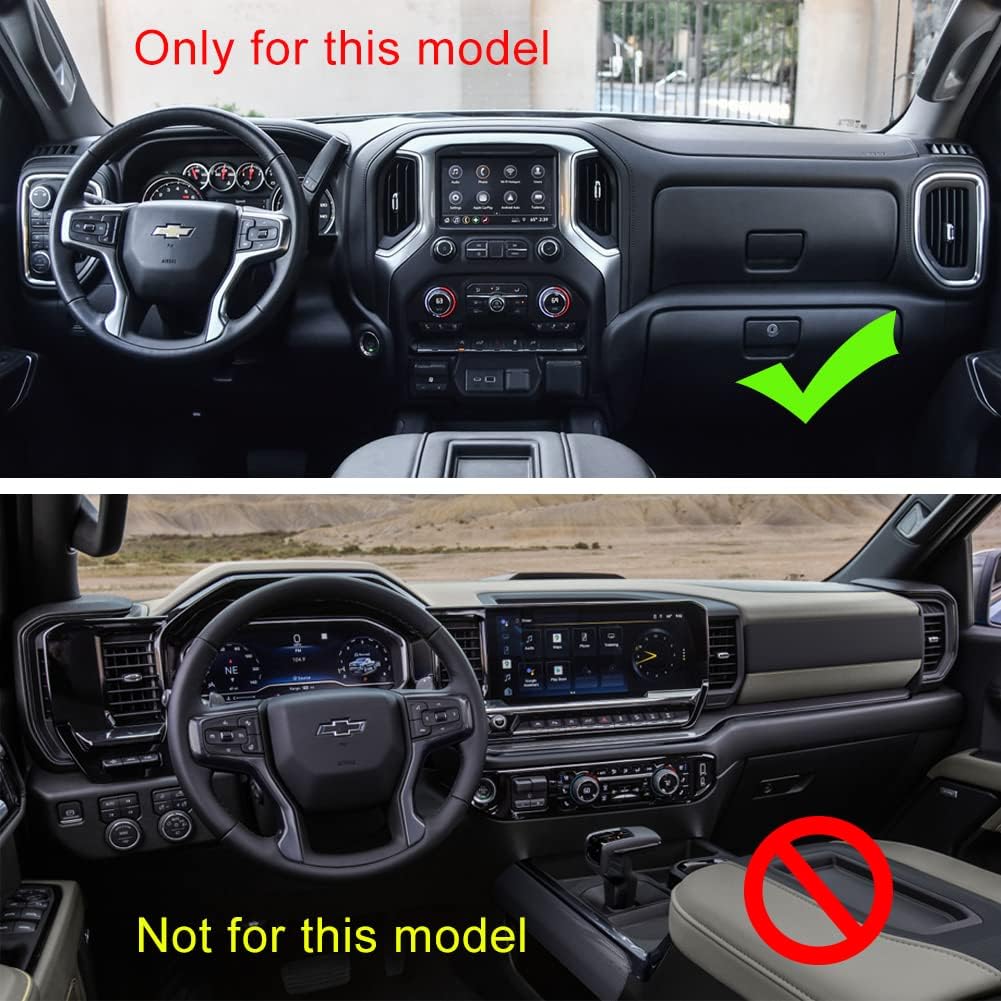 Kolya Compatible with 2019 2020 2021 Chevy Silverado GMC Sierra 1500 Accessories Dashboard Navigation Cover Trim for 2020 2021 2022 2023 GMC Sierra Chevy Silverado 2500 3500 Accessories