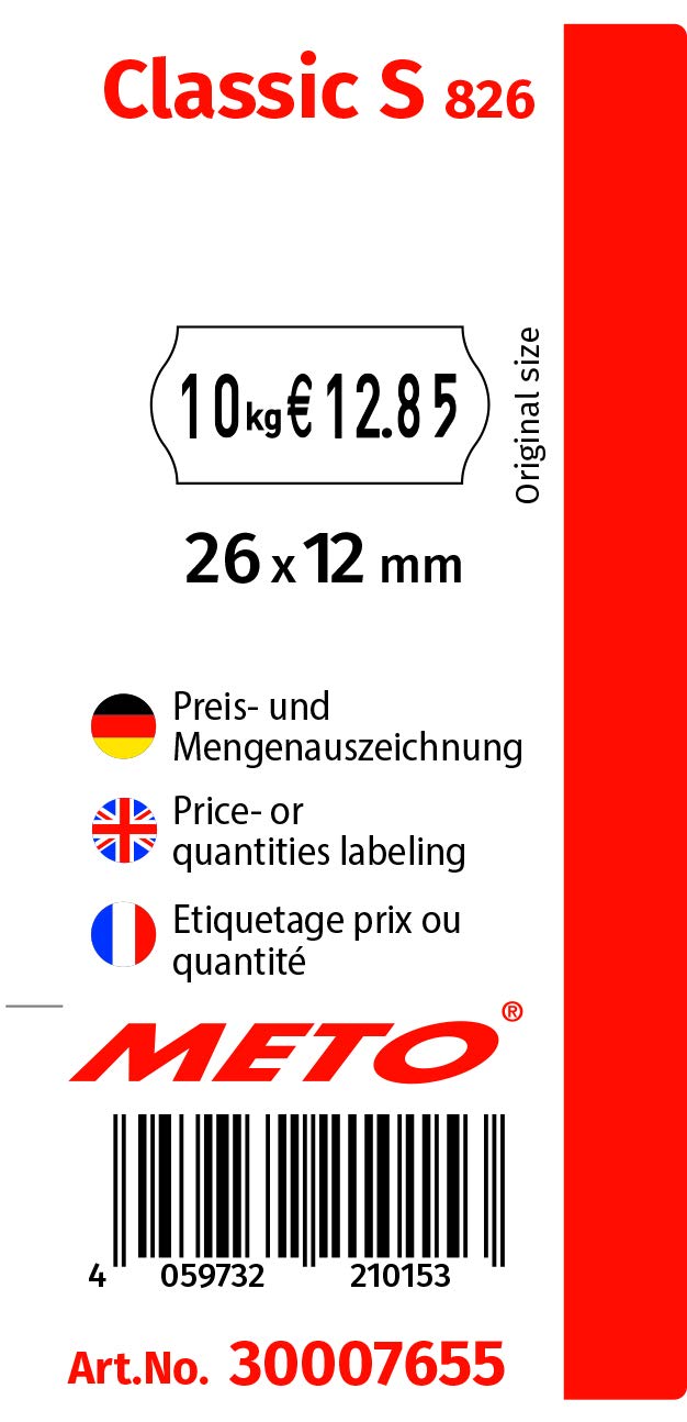 Meto Classic S prezzatrice etichettatrice - quantità (1 righe, 8 cifre per etichette 26x12 mm)