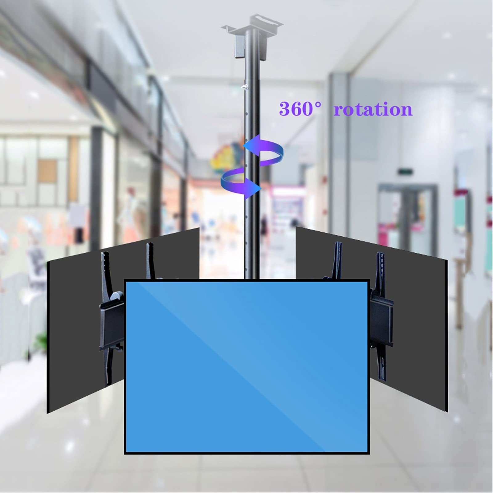 tv Stand Tre soffitto a schermo TV Staffa 32 "-75" Rotazione di inclinazione dell'estensione commerciale TV Montare il soffitto regolabile in acciaio TV Montare con max. VESA 40. 0x400mm. .per casa, u