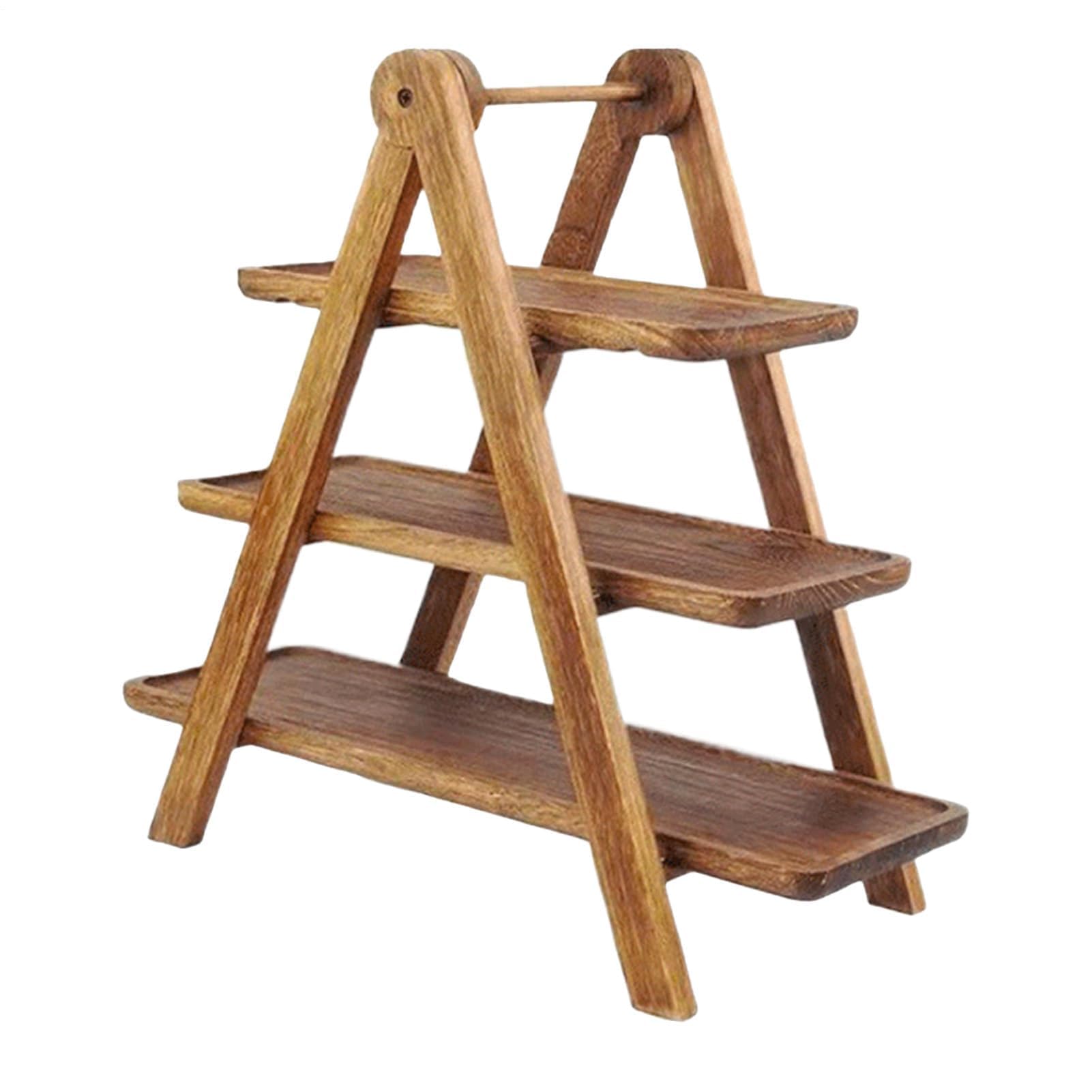 Dessert Stand, Tiered Tray Stand - Detachable Wooden Platter for Fruit Desserts & Pastries Perfect for