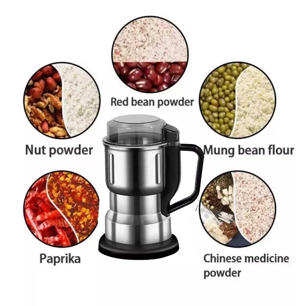 Molinillo De Harina, Molinillo De Especias, Molinillo Eléctrico De Granos De Café para Cocina - Portátil, 300 W, Acero Inoxidable, para Granos De Café, Especias, Frutos Secos, Semillas, Hierbas