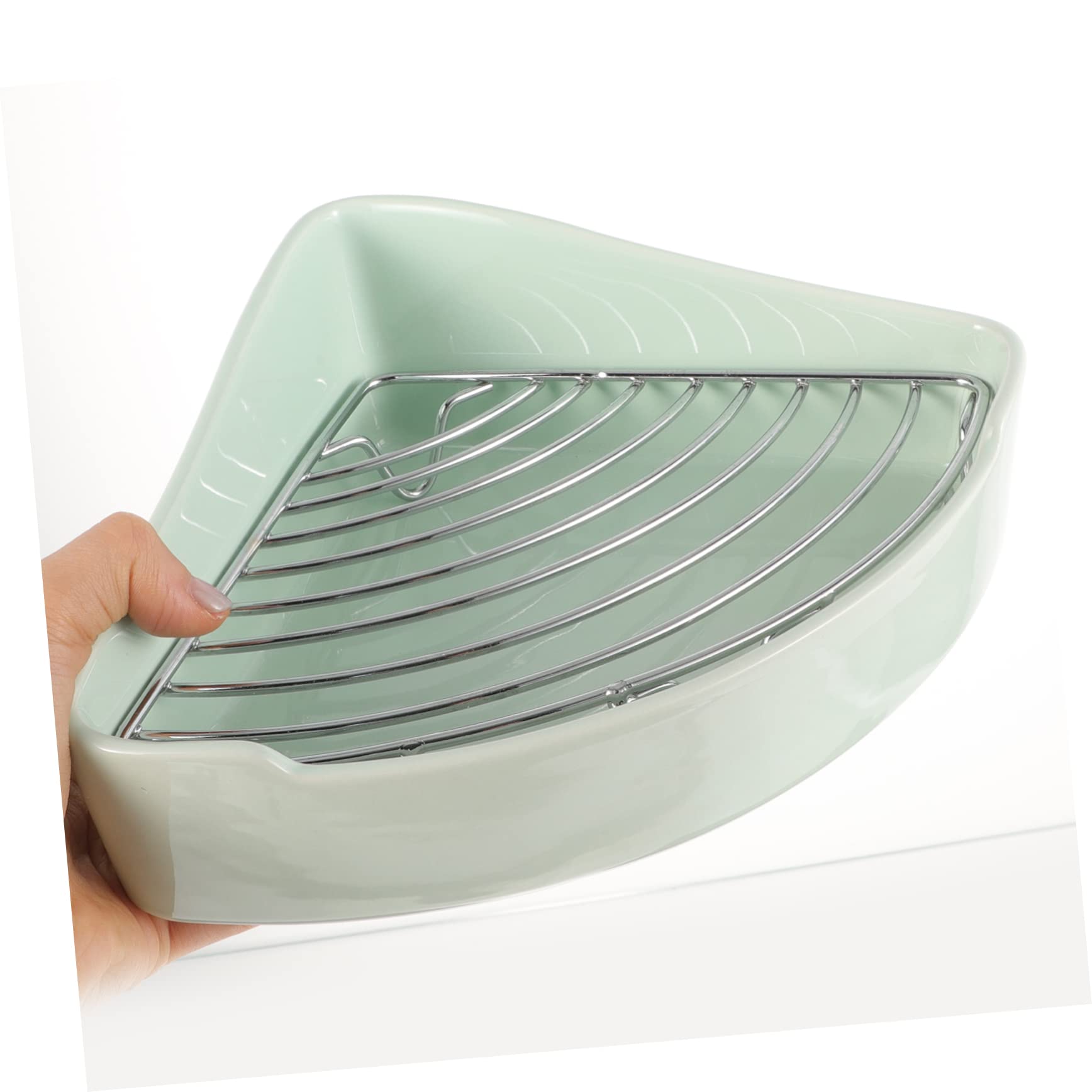 Happyyami Lettiera per Conigli in Ceramica Angolo Triangolare, Rivestimento Smaltato Interno ed Esterno, Previene Graffi alle Zampe, per Cucina e Bagno