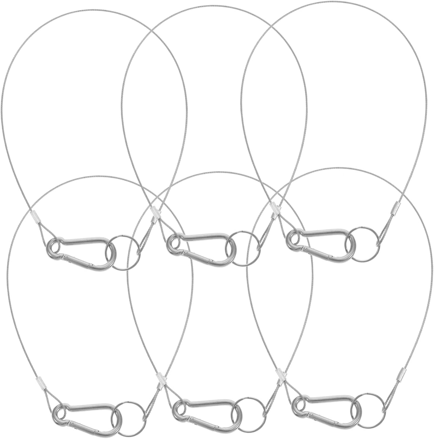 Alipis 24pcs Stainless Steel Safety Tether Ropes for Use Wire Lanyards for Outdoor Applications Heavy-Duty Tether Straps for Secure Anchoring and Dog Runs