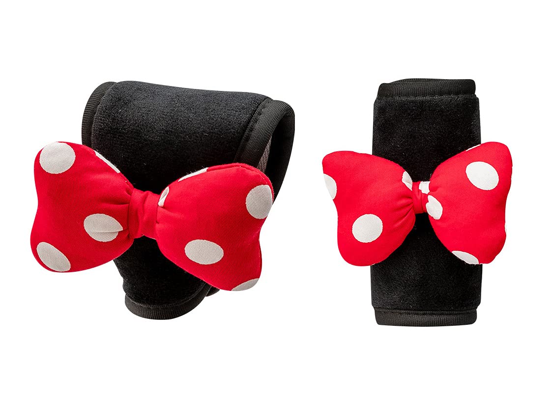 seemehappy Cute Red Bow Gear Shift Knob Cover and Handbrake Cover Set Girly Car Accessory Set Interior