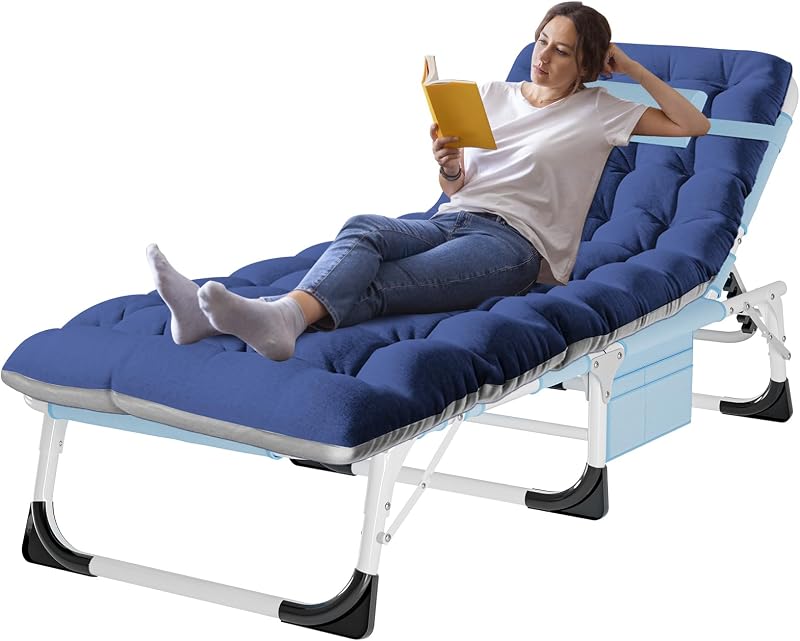 3-in-1 Tanning Chair, 5-Position with Face and Arm Holes | 5-position reclining chair includes a removable mat, pillow, face hole and arm slots; folds flat for beach or patio use.