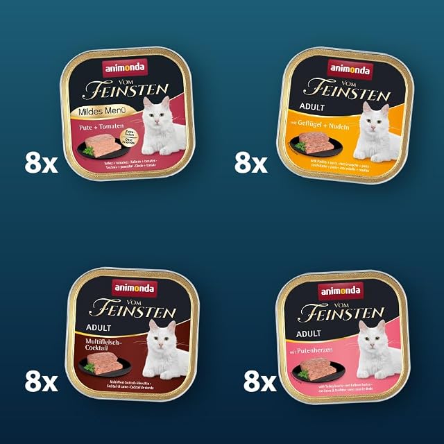 Foto 2 de 6 de animonda Vom Feinsten Comida húmeda para Gatos Adultos, Variedad de Carne con Aves, 32 x 100 g
