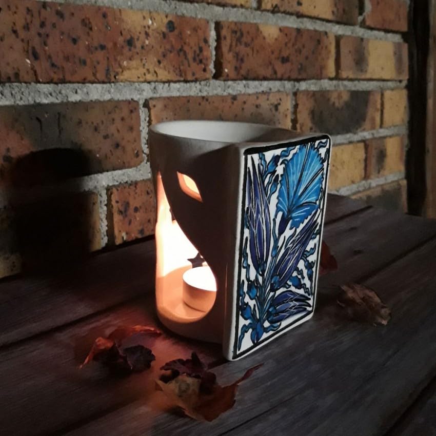 Brûle-parfum pivoine bleu YODECO idée cadeau décoration originale