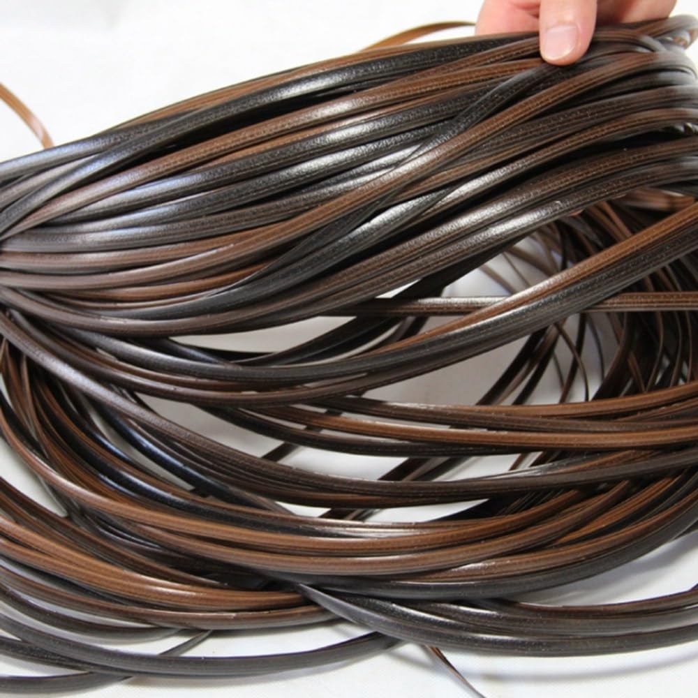 Materiale di riparazione in vimini da 0,8 cm, kit di riparazione in rattan PE da 500 g tessitura in vimini piatto for sedia giardino, divano, cestino fai da te, circa 196 piedi(Coffee Gradient)