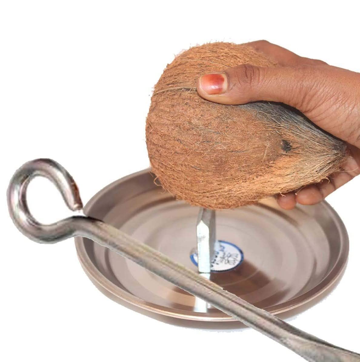S Cart Stainless Steel Coconut Cutting Tool, Coconut Breaker Stainless Steel and Coconut Opener Rod (Breaker & Peeler)