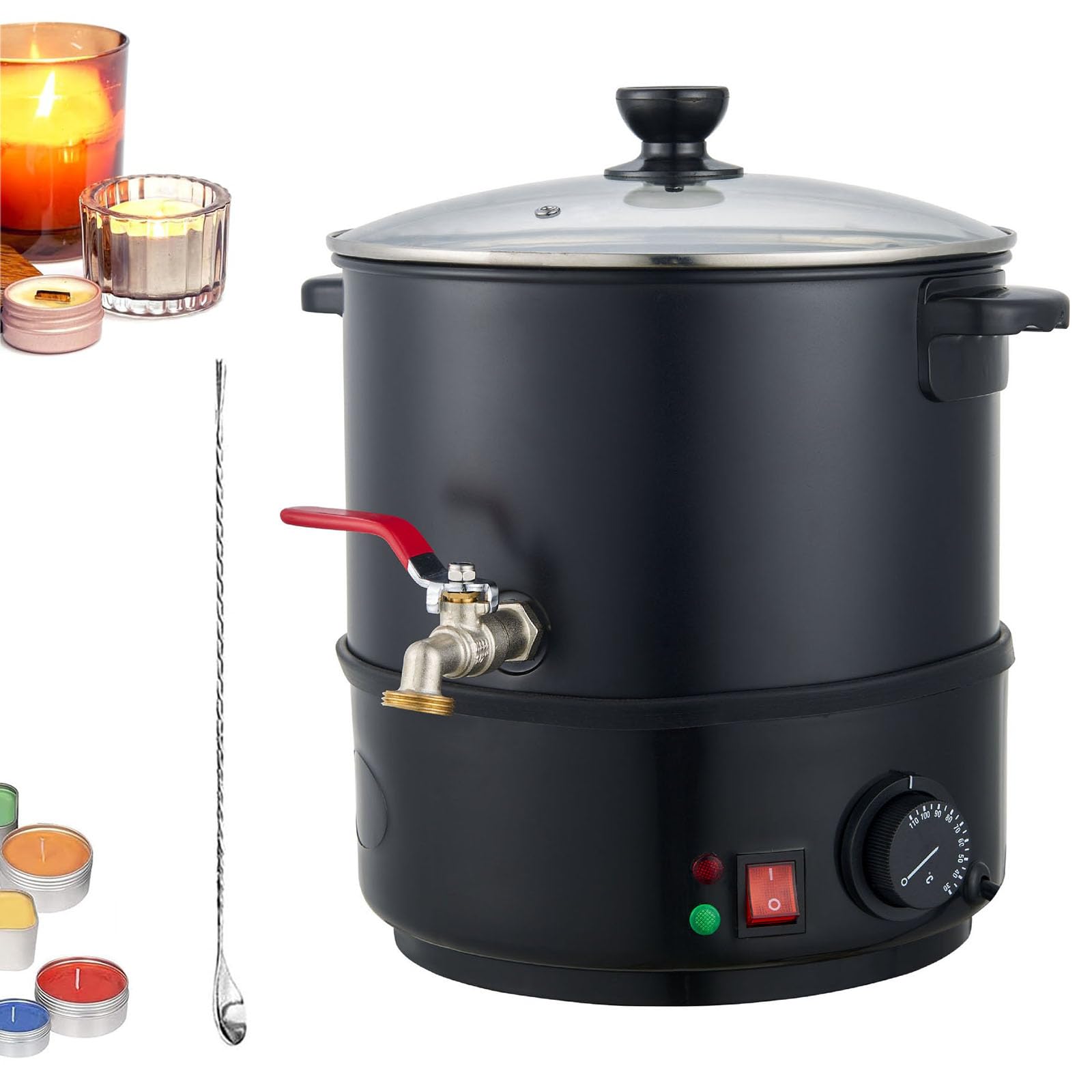 Wylewka woskowa do produkcji świec, elektryczny garnek do topienia wosku, opcjonalna pojemność 4 l/5 l/6 l/10 l, z wylewką ze stali nierdzewnej / regulatorem temperatury, do produkcji