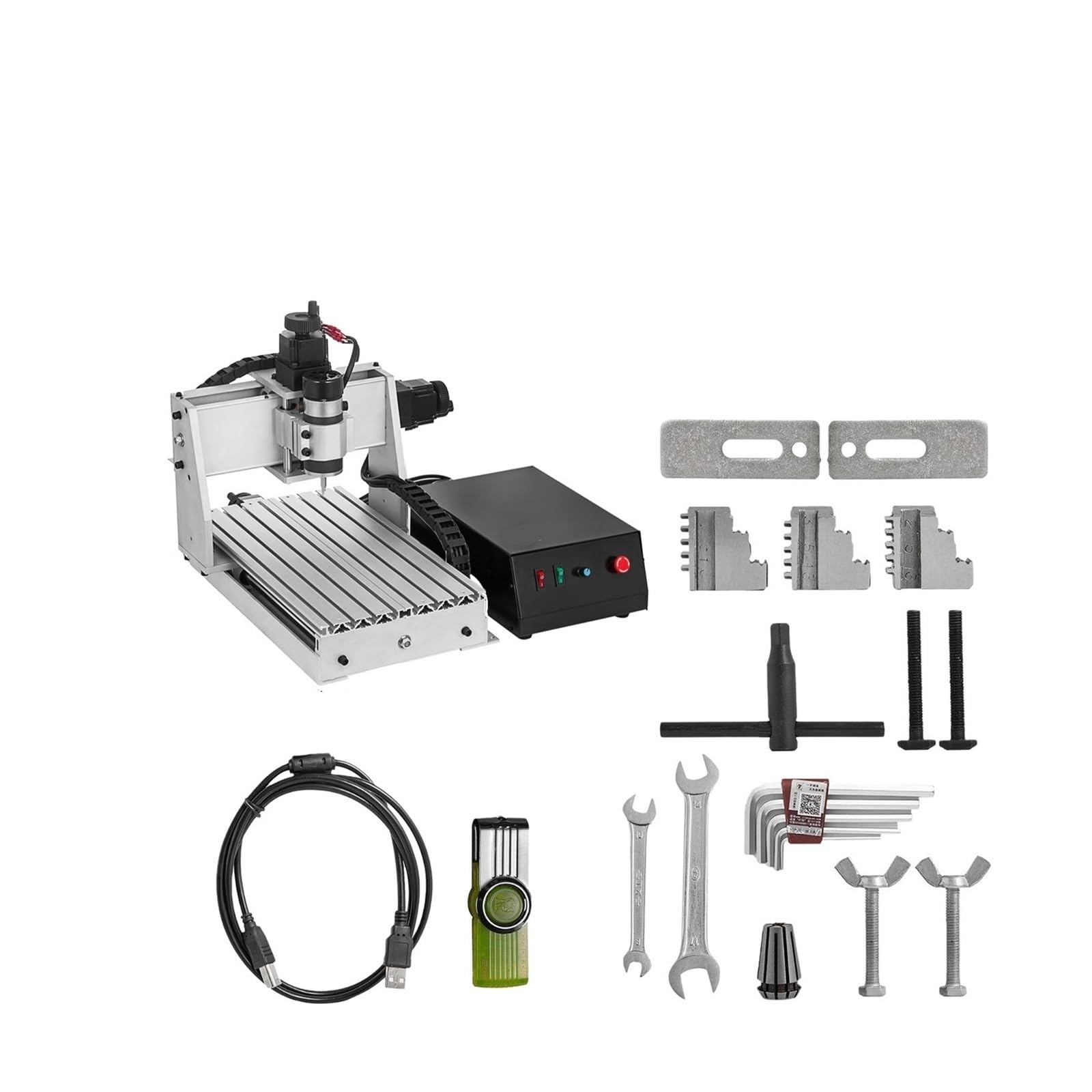 Enrutador CNC de 3/4 ejes, grabador 6040/3040/3020, fresadora con puerto USB, máquina de grabado 3D de PVC, máquina de carpintería(3 Axis CNC 3020)