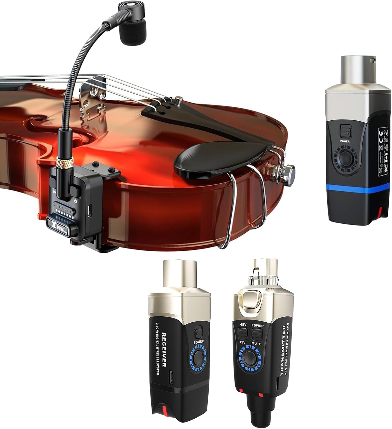 Xvive U3C Microphone Wireless System Bundle U9 Violin