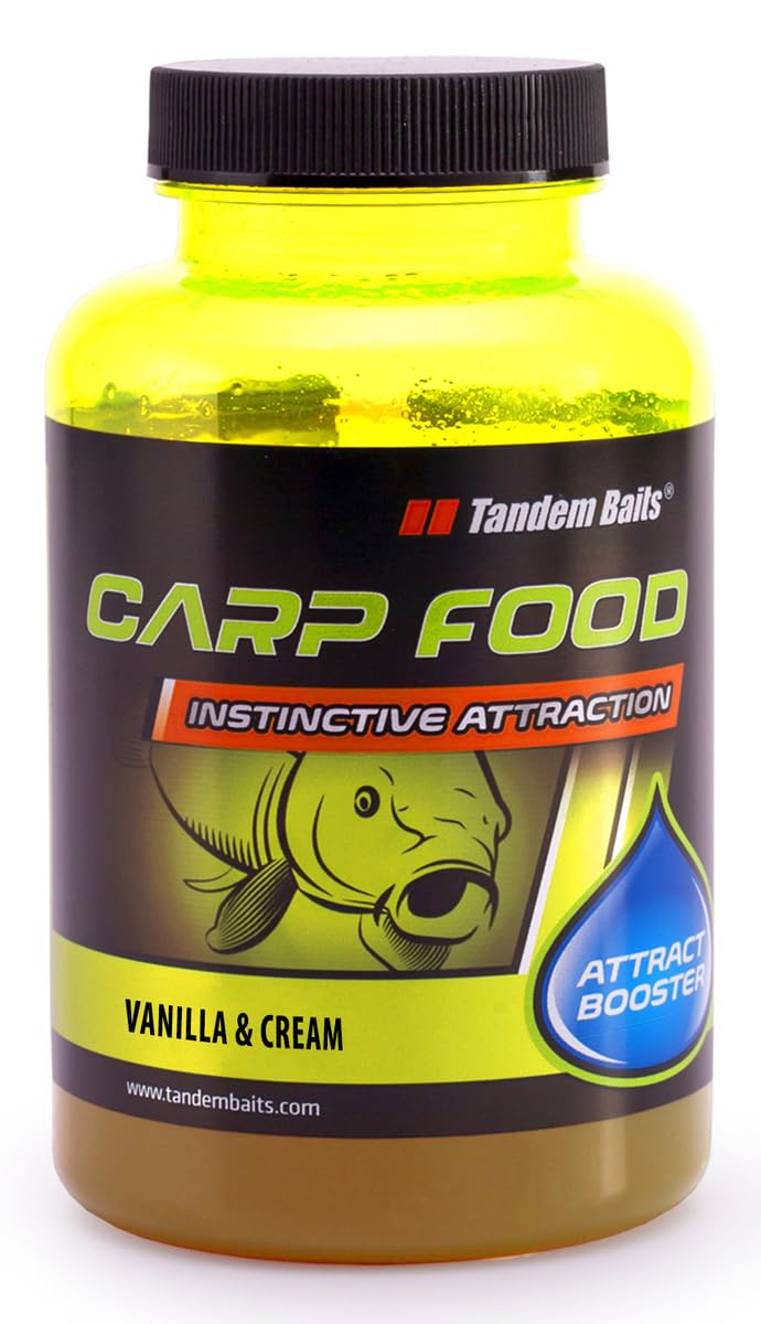 Tandem Baits Carp Food Attract Booster Vanille & Cream, Fish Attractors Carp Fishing Without Effort, Big Fish Bait, Carp Accessories for Professionals & Hobby Anglers 300 ml