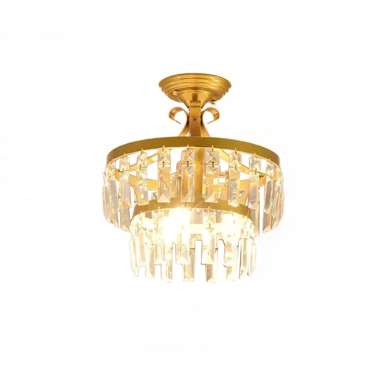 Plafonnier LED salon et chambre en métal et verre 25x23 cm
