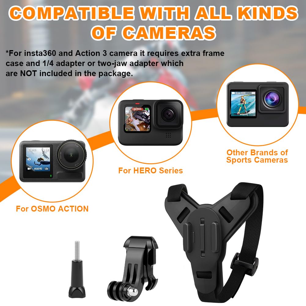 Fascia da Testa per Action Cam, Supporto Imbracatura per GoPro Hero 13-5, DJI Action 5 Pro e Altre Action Camera
