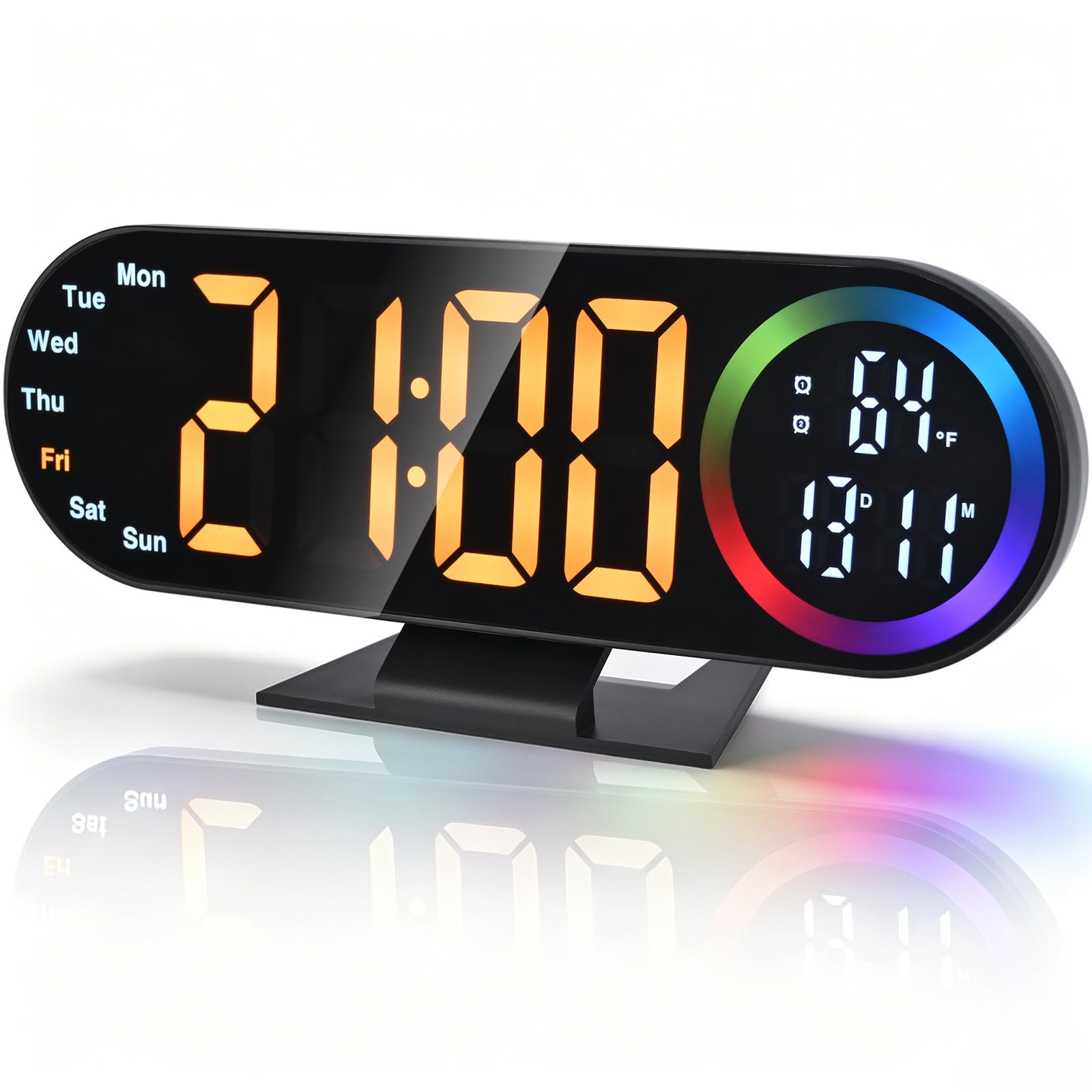 Réveil numérique pour adultes au sommeil lourd Electime avec 3 luminosités et grand écran LED