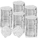 Hanaive 100 Pcs Pirate Coins St. Patrick's Coin Plastic Coins Kids Fake Play Coins Replica Spanish Doubloons for Pirate Party Treasure Chest Board Games Tokens Toys Cosplay (Silver)