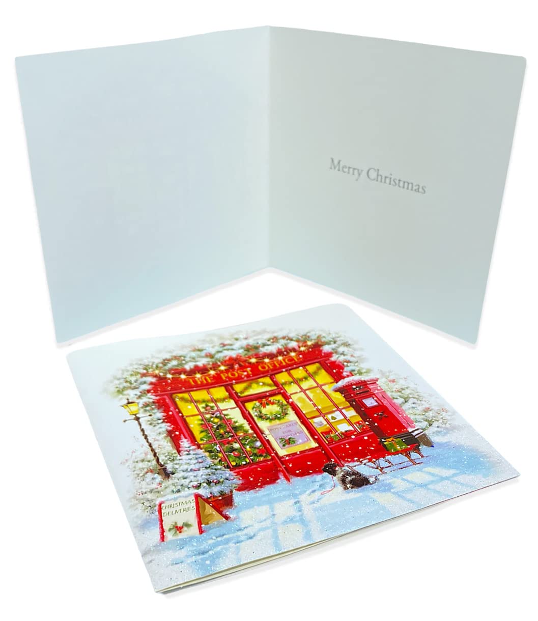 Bulk Pack Traditional Santa and Post Office Christmas Cards Boxed Assorted Festive Theme - Image 3