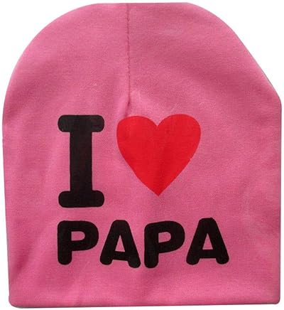 styleinside Chapeau Bébé, I Love Mama/Papa Lettre Imprimer Bonnet Fille Bonnet Fille Élastique Chapeau Extérieur Crâne, Rose