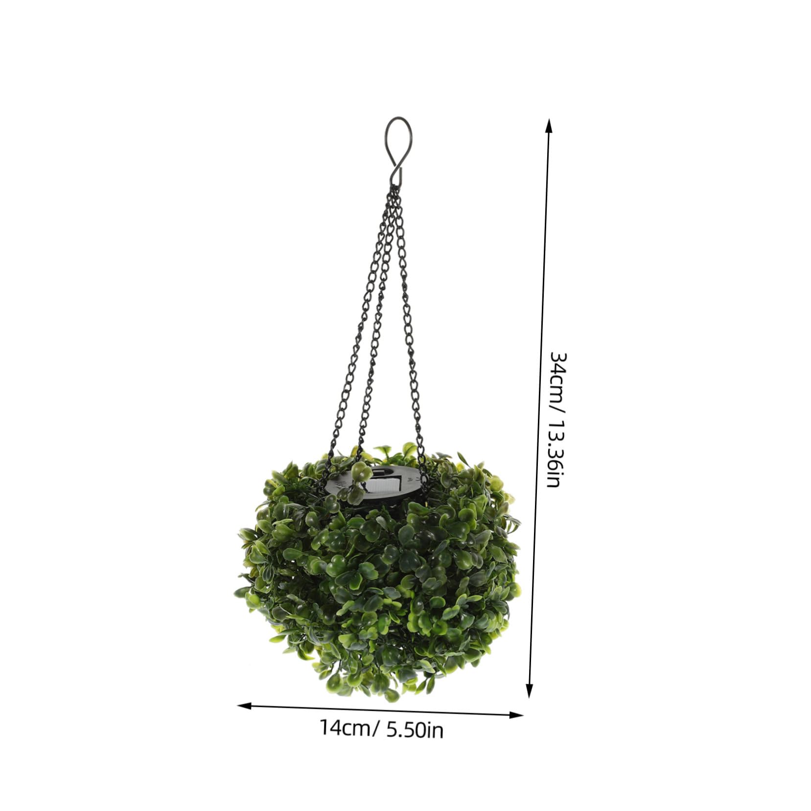 SOLUSTRE Solar Lighted Topiary Ball Lamp Hanging Plants Decor for Outdoor Garden Flower Ball with Warm LED for Weddings and Parties