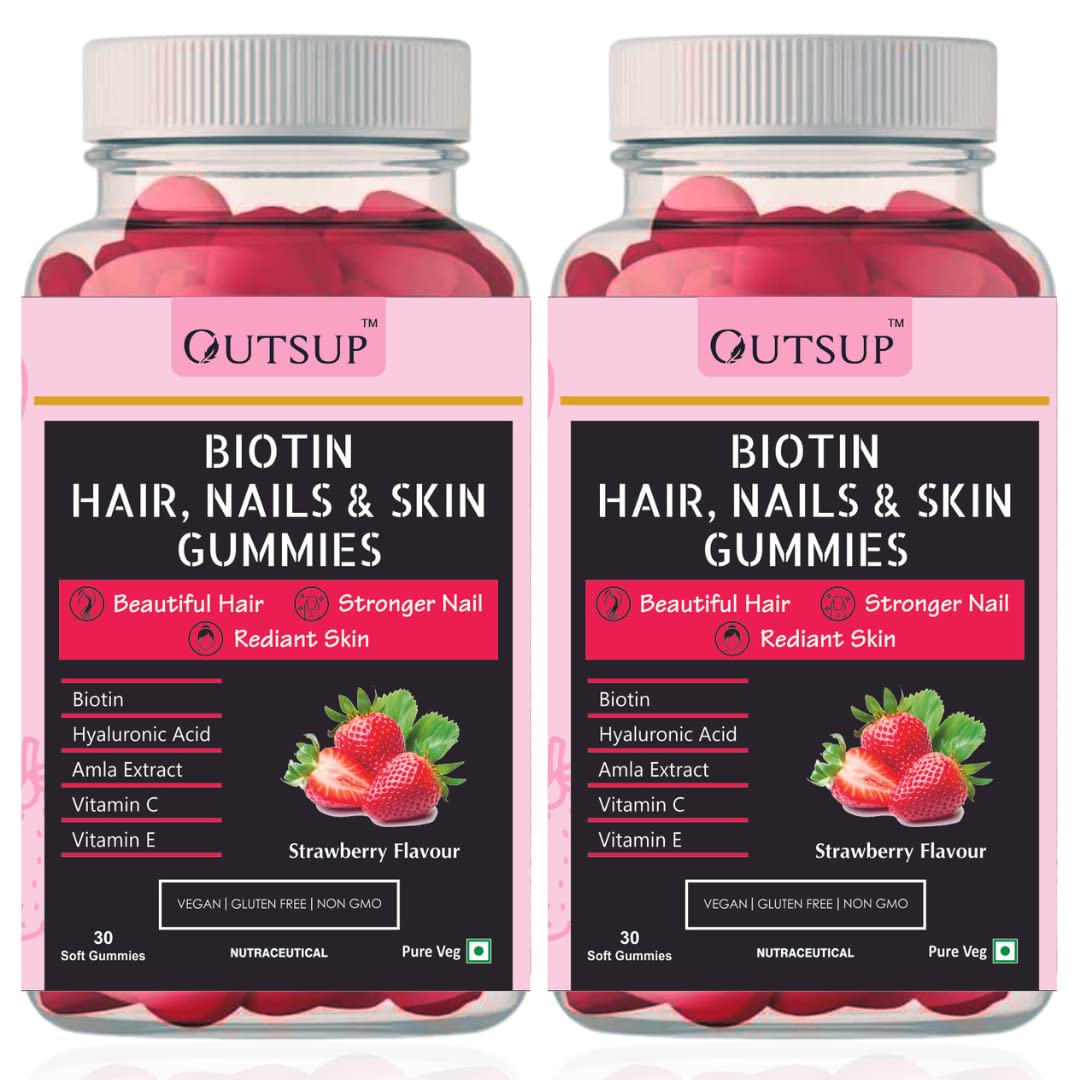 OUTSUP Biotin Hair Gummies for Men & Women|Helps Reduce Hairfall & Improve Hair Quality-Strawberry Flavor -with Added Zinc & Multivitamins for Glowing Skin & Longer Nails - 30 Gummies (Pack of 2) (B0BSR9FN5N) Amazon Price History, Amazon Price Tracker