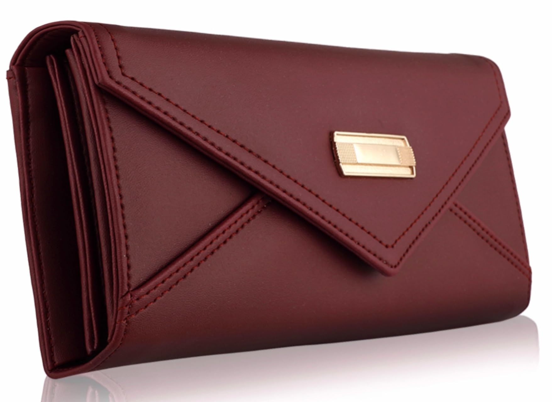 Faux Leather Wallet for Women | Stylish Clutch for Daily Use | Ladies Hand Purse | Return Gifts for Girls Latest Mobile Phone Purse | Gift for Women (Redrose Maroon)-image-9