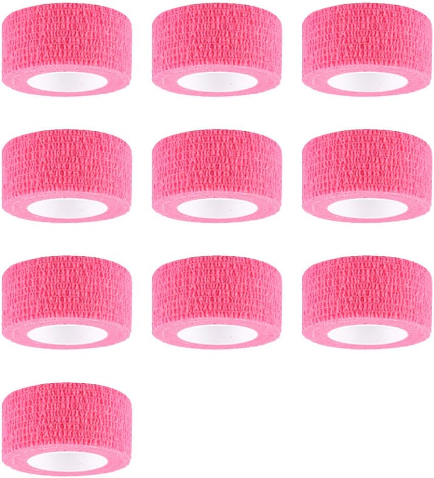 Mintice 10 X Self Adhesive Cohesive Wrap Bandages Strong Elastic First Aid Tape Pink Color for Wrist Ankle Sport 4.5mx2.5cm