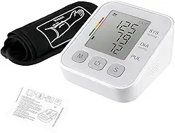 Medidor de Pressão Arterial Digital de Braço Automático com Tela LCD Grande, Memória para 2 Usuários, Detecção de Arritmia, Alta Precisão, Compacto e Fácil de Usar – Cuide da Sua Saúde em Casa!