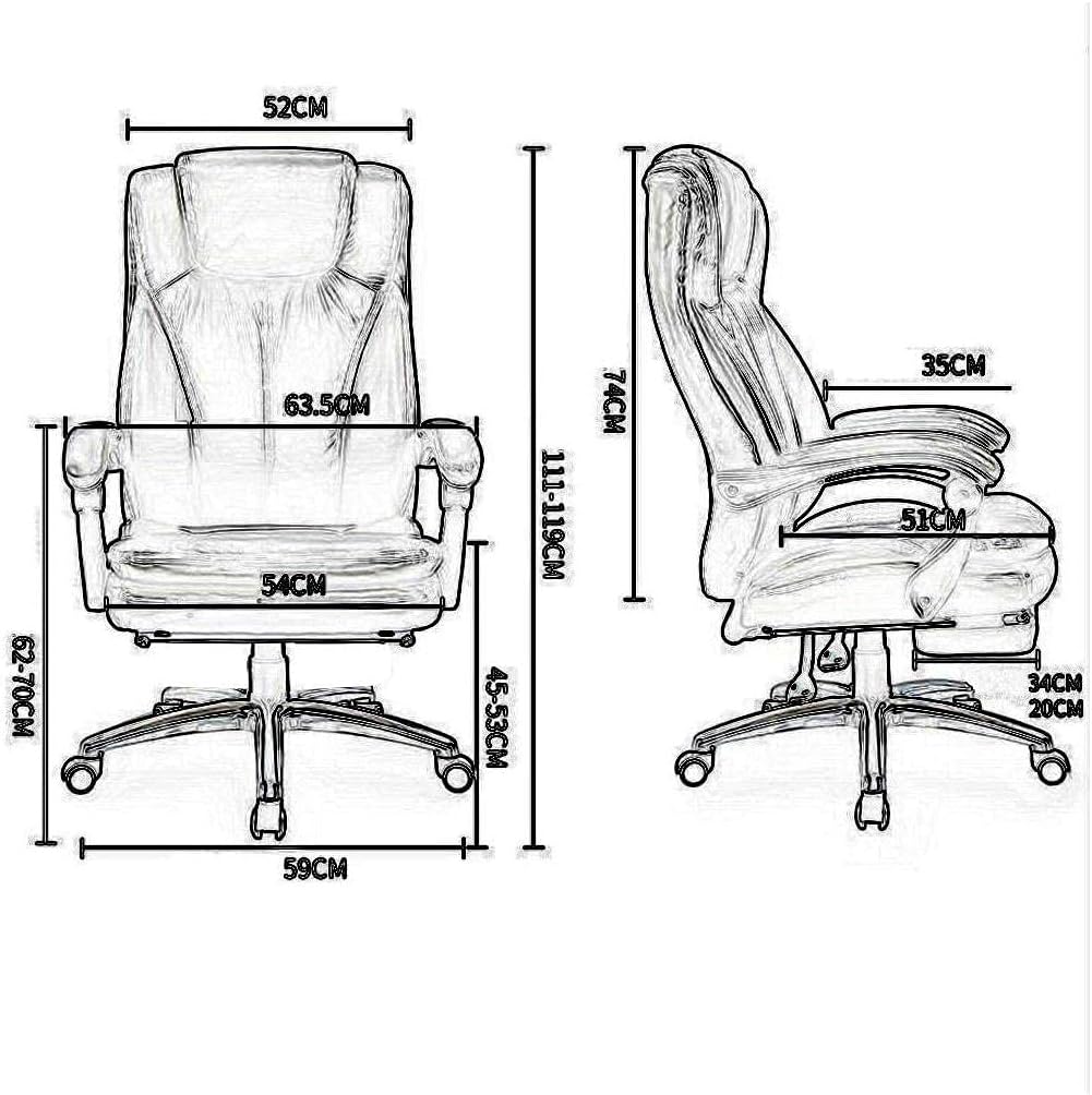 Home Office Chairs Desk Chair Leather Computer Gaming Chair Ergonomic Video Game Chairs Reclining Boss Chair with Footstool (Color : A)