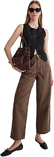 Trendyol Woman Multicolor Leopard Print Brown Regular Waist Skater Jeans Twoss25Je00038 Jeans
