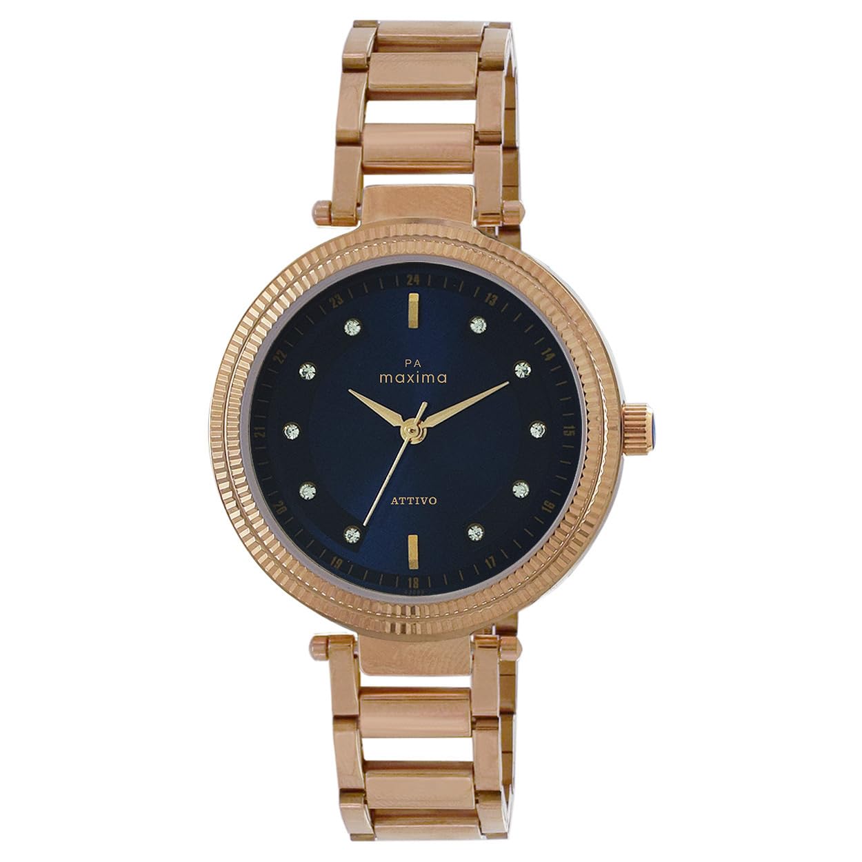 Maxima Stainless Steel Women Rose Attivo Ladies Analogue Watch 62003Cmlr, Blue Dial, Rose Gold Band (B0CTKFFQ4M) Amazon Price History, Amazon Price Tracker