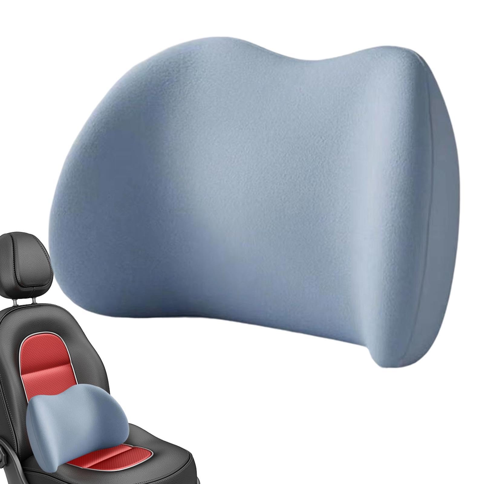 Geruwam Lumbar Support Pillow For Car | Lumbar Seat Cushion With Memory Foam, Headrest For Correcting Driving Posture For Trucks, Minivans, Suvs, Caravans