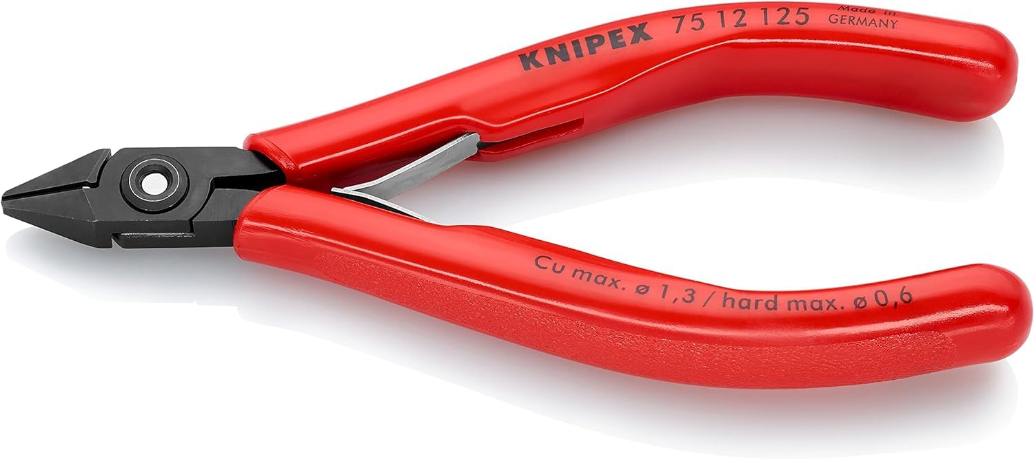 KNIPEX Elektronik-Seitenschneidermit Kunststoff-Hüllen 125 mm, 75 12 125