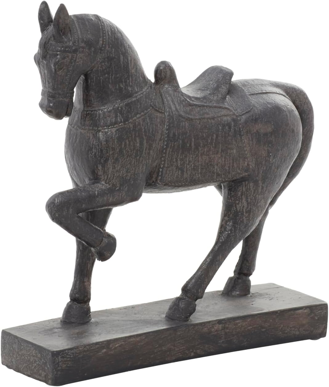 Deco 79 Polystone Horse Decorative Sculpture Home Decor Statue, Accent Figurine 9" x 3" x 9", Brown