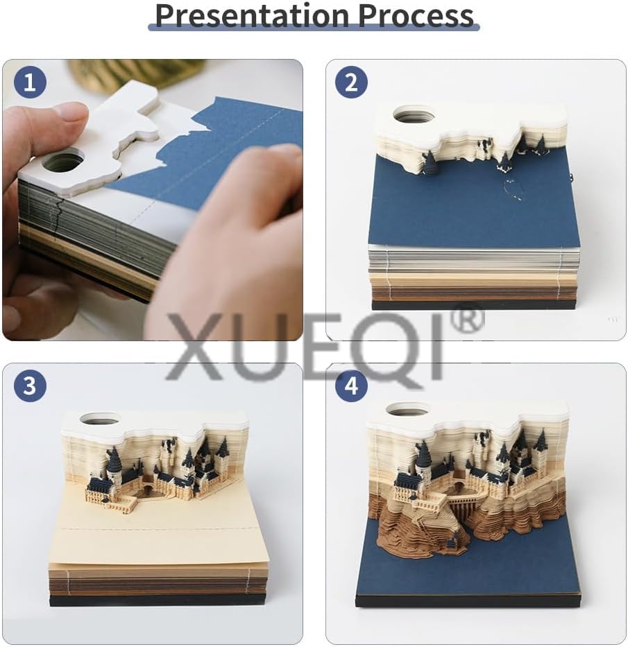 Calendrier De Bureau 3D 2026 - Bloc-notes Papier Art, Cabane Arbre, 8,5x8,5x6,5cm, Cadeau Bureau Original